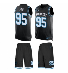Men's Nike Carolina Panthers #95 Dontari Poe Limited Black Tank Top Suit NFL Jersey