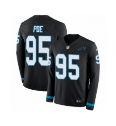 Men's Nike Carolina Panthers #95 Dontari Poe Limited Black Therma Long Sleeve NFL Jersey