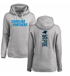 NFL Women's Nike Carolina Panthers #95 Dontari Poe Ash Backer Pullover Hoodie