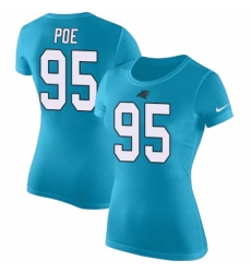 NFL Women's Nike Carolina Panthers #95 Dontari Poe Blue Rush Pride Name & Number T-Shirt