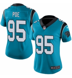 Women's Nike Carolina Panthers #95 Dontari Poe Limited Blue Rush Vapor Untouchable NFL Jersey
