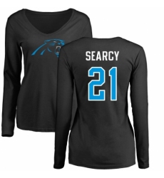 NFL Women's Nike Carolina Panthers #21 Da'Norris Searcy Black Name & Number Logo Slim Fit Long Sleeve T-Shirt