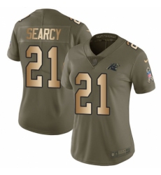 Women's Nike Carolina Panthers #21 Da'Norris Searcy Limited Olive/Gold 2017 Salute to Service NFL Jersey