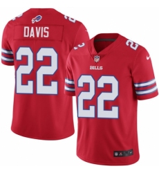 Men's Nike Buffalo Bills #22 Vontae Davis Elite Red Rush Vapor Untouchable NFL Jersey