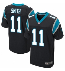 Men's Nike Carolina Panthers #11 Torrey Smith Elite Black Team Color NFL Jersey