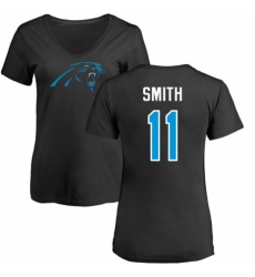 NFL Women's Nike Carolina Panthers #11 Torrey Smith Black Name & Number Logo Slim Fit T-Shirt