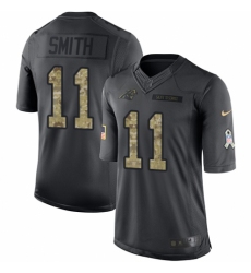 Youth Nike Carolina Panthers #11 Torrey Smith Limited Black 2016 Salute to Service NFL Jersey