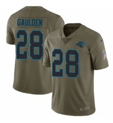 Men's Nike Carolina Panthers #28 Rashaan Gaulden Limited Olive 2017 Salute to Service NFL Jersey