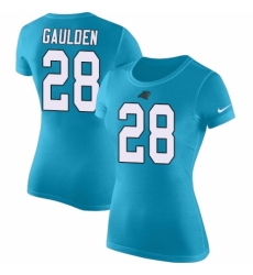 NFL Women's Nike Carolina Panthers #28 Rashaan Gaulden Blue Rush Pride Name & Number T-Shirt