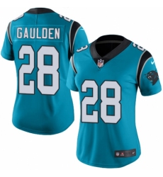 Women's Nike Carolina Panthers #28 Rashaan Gaulden Blue Alternate Vapor Untouchable Elite Player NFL Jersey