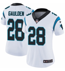 Women's Nike Carolina Panthers #28 Rashaan Gaulden White Vapor Untouchable Elite Player NFL Jersey