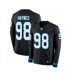 Men's Nike Carolina Panthers #98 Marquis Haynes Limited Black Therma Long Sleeve NFL Jersey