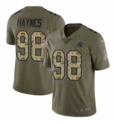 Men's Nike Carolina Panthers #98 Marquis Haynes Limited Olive/Camo 2017 Salute to Service NFL Jersey