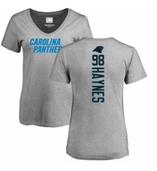 NFL Women's Nike Carolina Panthers #98 Marquis Haynes Ash Backer V-Neck T-Shirt