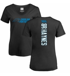 NFL Women's Nike Carolina Panthers #98 Marquis Haynes Black Backer T-Shirt