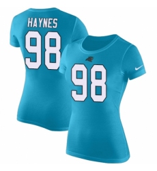NFL Women's Nike Carolina Panthers #98 Marquis Haynes Blue Rush Pride Name & Number T-Shirt