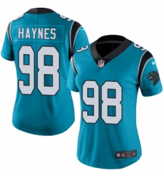 Women's Nike Carolina Panthers #98 Marquis Haynes Blue Alternate Vapor Untouchable Elite Player NFL Jersey