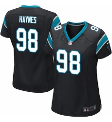 Women's Nike Carolina Panthers #98 Marquis Haynes Game Black Team Color NFL Jersey