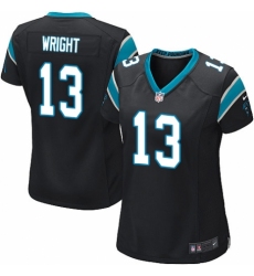 Women's Nike Carolina Panthers #13 Jarius Wright Game Black Team Color NFL Jersey
