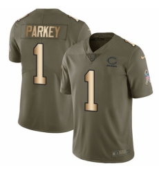 Men's Nike Chicago Bears #1 Cody Parkey Limited Olive/Gold 2017 Salute to Service NFL Jersey