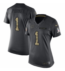 Women's Nike Chicago Bears #1 Cody Parkey Limited Black 2016 Salute to Service NFL Jersey