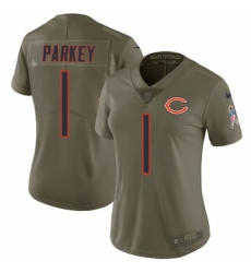 Women's Nike Chicago Bears #1 Cody Parkey Limited Olive 2017 Salute to Service NFL Jersey
