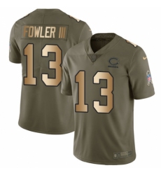 Men's Nike Chicago Bears #13 Bennie Fowler III Limited Olive/USA Flag 2017 Salute to Service NFL Jersey