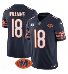 Men's Chicago Bears #18 Caleb Williams Navy 2025 F.U.S.E. With 1-Star C And VMH Vapor Untouchable Limited Football Stitched Jersey
