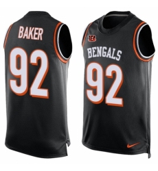 Men's Nike Cincinnati Bengals #92 Chris Baker Limited Black Player Name & Number Tank Top NFL Jersey