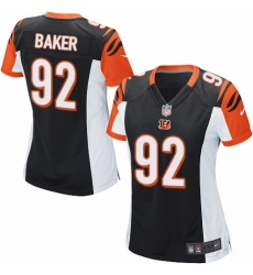 Women's Nike Cincinnati Bengals #92 Chris Baker Game Black Team Color NFL Jersey