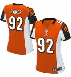 Women's Nike Cincinnati Bengals #92 Chris Baker Game Orange Alternate NFL Jersey