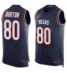 Men's Nike Chicago Bears #80 Trey Burton Limited Navy Blue Player Name & Number Tank Top NFL Jersey