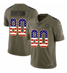 Men's Nike Chicago Bears #80 Trey Burton Limited Olive/USA Flag 2017 Salute to Service NFL Jersey