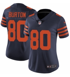 Women's Nike Chicago Bears #80 Trey Burton Navy Blue Alternate Vapor Untouchable Elite Player NFL Jersey