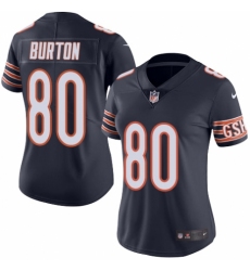 Women's Nike Chicago Bears #80 Trey Burton Navy Blue Team Color Vapor Untouchable Elite Player NFL Jersey