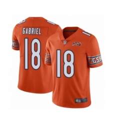 Men's Chicago Bears #18 Taylor Gabriel Orange Alternate 100th Season Limited Football Jersey