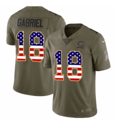 Men's Nike Chicago Bears #18 Taylor Gabriel Limited Olive/USA Flag 2017 Salute to Service NFL Jersey