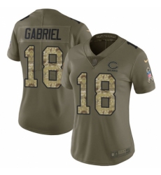 Women's Nike Chicago Bears #18 Taylor Gabriel Limited Olive/Camo 2017 Salute to Service NFL Jersey