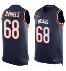 Men's Nike Chicago Bears #68 James Daniels Limited Navy Blue Player Name & Number Tank Top NFL Jersey