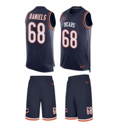 Men's Nike Chicago Bears #68 James Daniels Limited Navy Blue Tank Top Suit NFL Jersey