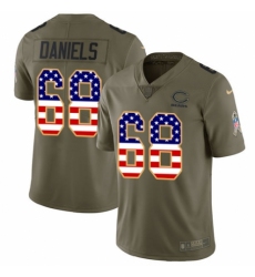 Youth Nike Chicago Bears #68 James Daniels Limited Olive/USA Flag 2017 Salute to Service NFL Jersey