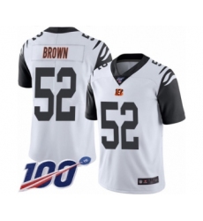 Men's Cincinnati Bengals #52 Preston Brown Limited White Rush Vapor Untouchable 100th Season Football Jersey