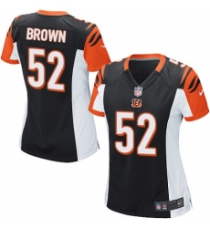 Women's Nike Cincinnati Bengals #52 Preston Brown Game Black Team Color NFL Jersey