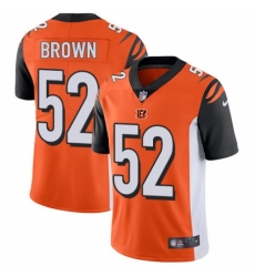 Youth Nike Cincinnati Bengals #52 Preston Brown Orange Alternate Vapor Untouchable Elite Player NFL Jersey