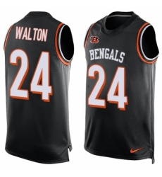 Men's Nike Cincinnati Bengals #24 Mark Walton Limited Black Player Name & Number Tank Top NFL Jersey