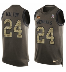 Men's Nike Cincinnati Bengals #24 Mark Walton Limited Green Salute to Service Tank Top NFL Jersey