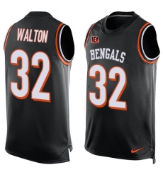 Men's Nike Cincinnati Bengals #32 Mark Walton Limited Black Player Name & Number Tank Top NFL Jersey
