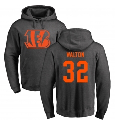 NFL Nike Cincinnati Bengals #32 Mark Walton Ash One Color Pullover Hoodie