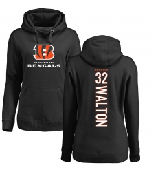 NFL Women's Nike Cincinnati Bengals #32 Mark Walton Black Backer Pullover Hoodie