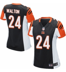 Women's Nike Cincinnati Bengals #24 Mark Walton Game Black Team Color NFL Jersey